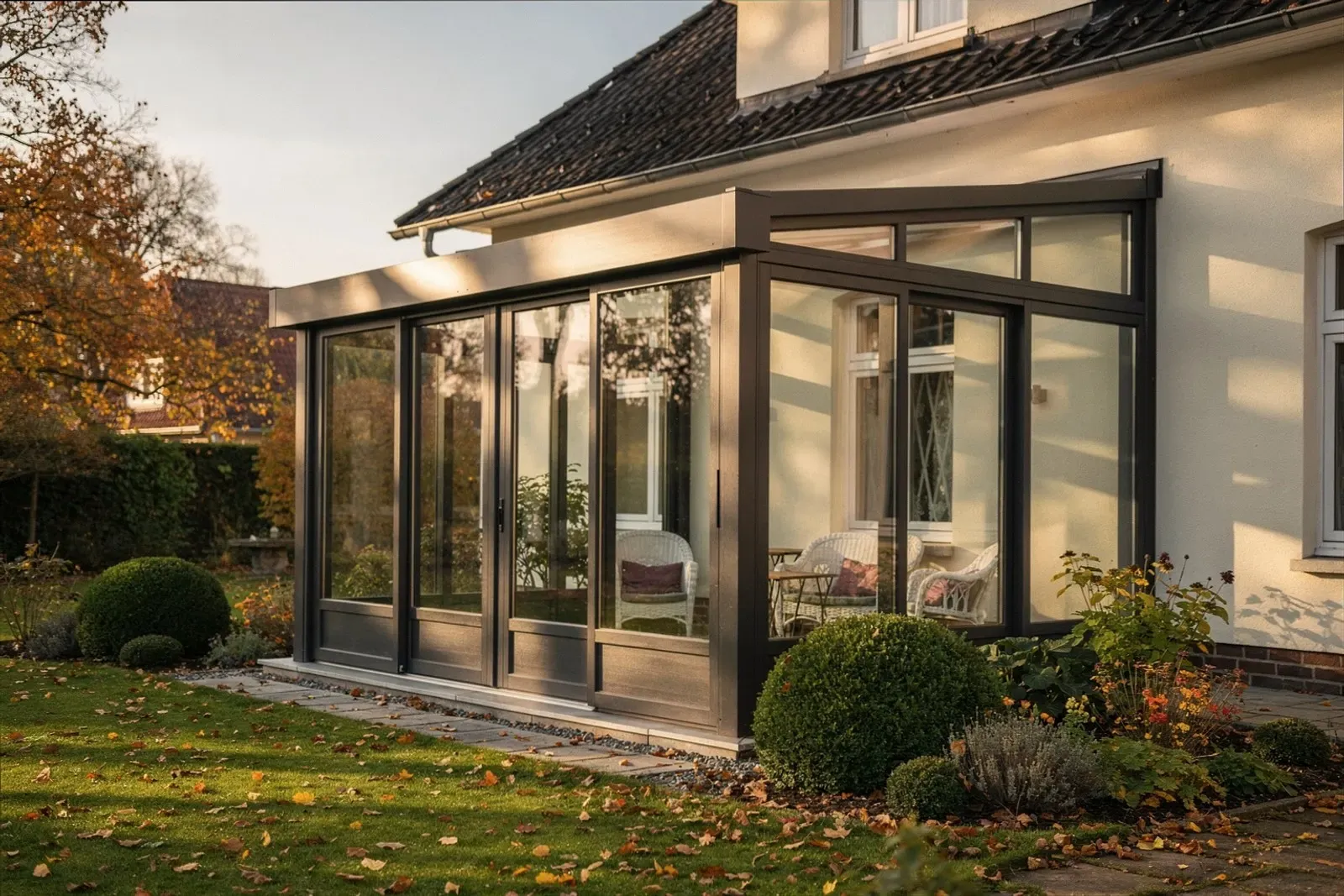 Verglaster Balkon an einem Wohnhaus in Kassel